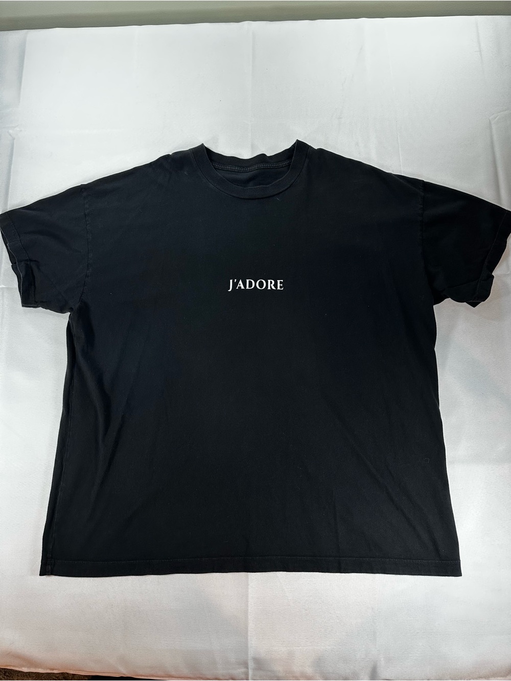 J’ADORE Oversized Graphic Tee Black Minimalist Streetwear